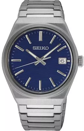 Seiko Ανδρικό Ανδρικό Ρολόι 39mm Μπαταρίας με Ασημί Μεταλλικό Μπρασελέ