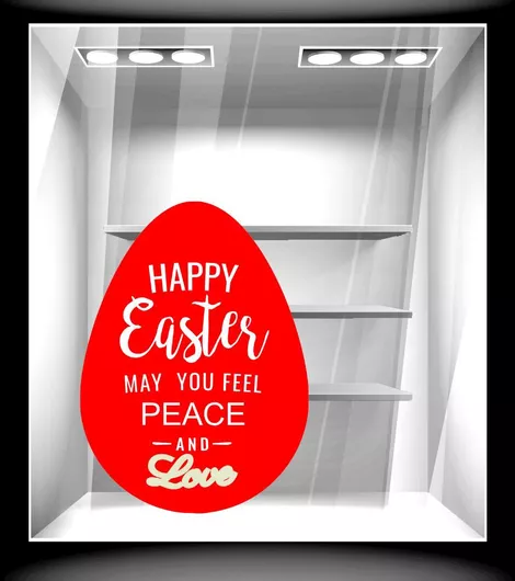 Αυτοκόλλητο Βιτρίνας Πασχαλινό 127 80cm X 117cm