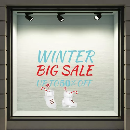 Αυτοκόλλητο Χειμερινών Εκπτώσεων Εκπτώσεις 34 80cm X 80cm