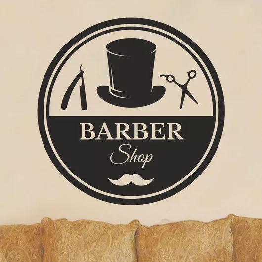 Αυτοκόλλητο Τοίχου Barber Shop 100cm X 100cm
