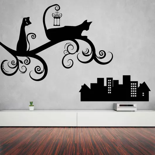 Αυτοκόλλητο Τοίχου Γάτες 120cm X 77cm