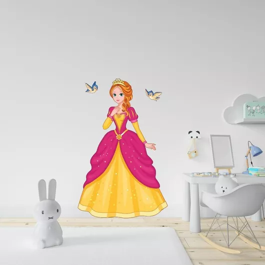 Παιδικό Διακοσμητικό Αυτοκόλλητο Τοίχου Τοίχου Πριγκίπισσα 2 80cm X 50cm