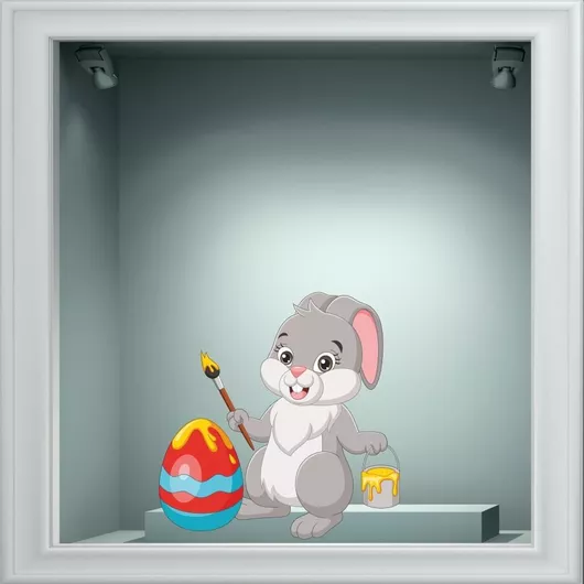 Αυτοκόλλητο Βιτρίνας Κουνελάκι 80cm X 80cm