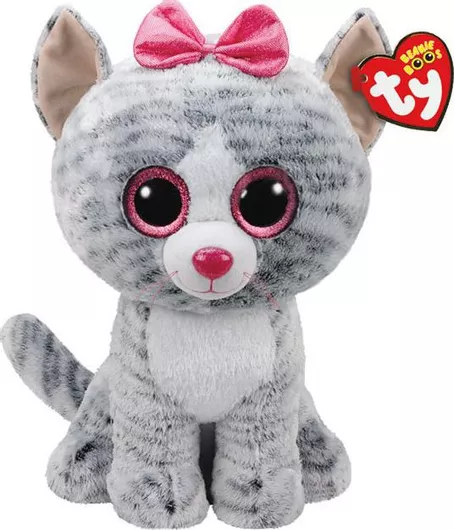 TY Λούτρινο Boos - Kiki Grey Cat Large 40cm για 3+ Ετών 40 cm