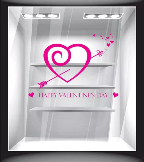 Orafol Αυτοκόλλητο Βιτρίνας Αγίου Βαλεντίνου Μπλε VAL 10007-250 1τμχ