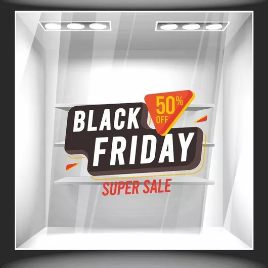Αυτοκόλλητο Εκπτώσεων Black Friday 93 90cm X 55cm