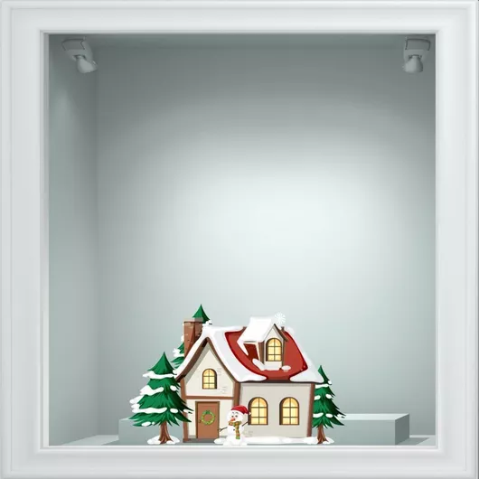 Χριστουγεννιάτικο Αυτοκόλλητο Χιονάνθρωπος 80cm X 52cm