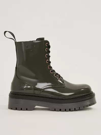 Lumberjack Elyse Γυναικεία Μποτάκια από Λουστρίνι Πράσινο