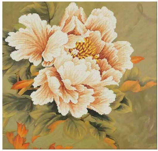 Blooming Peony Κέντημα από Ύφασμα 51x51cm