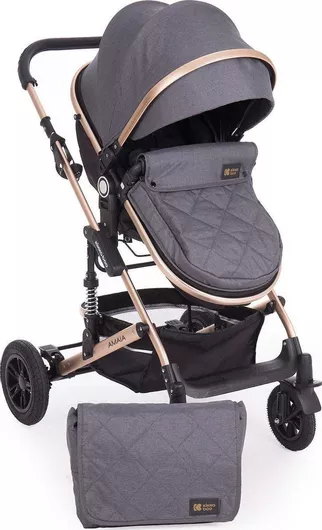 Kikka Boo Amaia 2 in 1 Ρυθμιζόμενο Καρότσι Μωρού 2 σε 1 Kατάλληλο για Nεογέννητο Γκρι