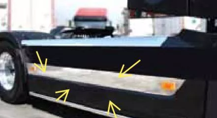 Ανοξείδωτες Λάμες Πλαινές με Eπιγραφή VOLVO για EURO4EURO5