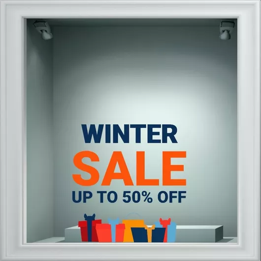 Αυτοκόλλητο Χειμερινών Εκπτώσεων Εκπτώσεις 36 120cm X 120cm