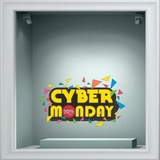 Αυτοκόλλητο Εκπτώσεων Cyber Monday 5 50cm X 29cm