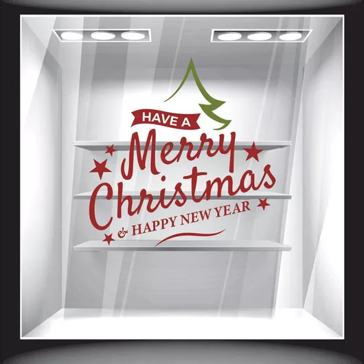 Χριστουγεννιάτικο Αυτοκόλλητο Merry Christmas 18 50cm X 50cm
