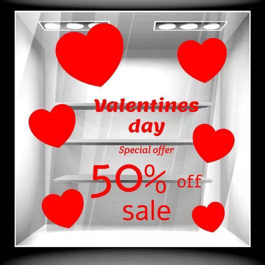 Orafol Αυτοκόλλητο Βιτρίνας Αγίου Βαλεντίνου VAL 10112-1262 1τμχ