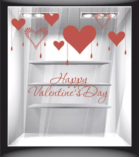 Orafol Αυτοκόλλητο Βιτρίνας Αγίου Βαλεντίνου Πράσινο VAL 10009-245 1τμχ