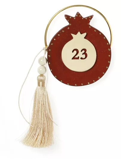 Bellissimo Επιτραπέζιο Γούρι Ρόδι από Ξύλο Κόκκινο