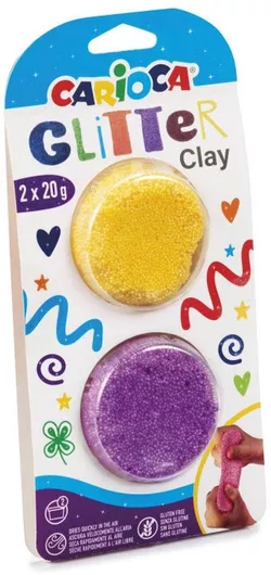 Carioca Glitter Κίτρινος & Μοβ Πηλός 40gr