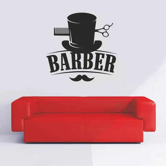 Αυτοκόλλητο Τοίχου Barber 50cm X 50cm