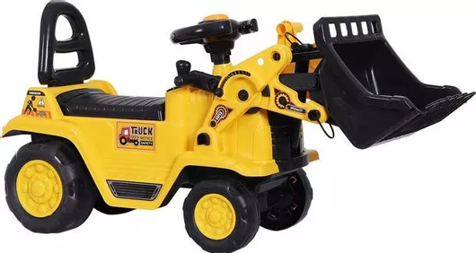 HomCom Μπουλντόζα 3 σε 1 Περπατούρα Αυτοκινητάκι Ride On Κίτρινο