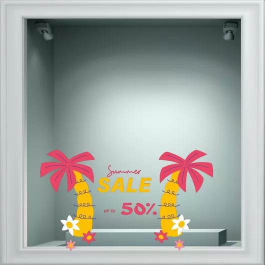 Αυτοκόλλητο Εκπτώσεων Summer Sale 74 50cm X 30cm