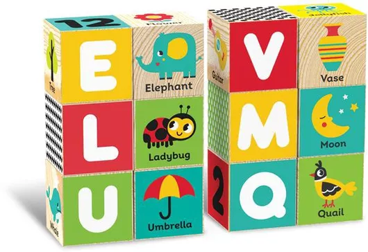 Kids Hits Εκπαιδευτικά Τουβλάκια Αγγλικά από Ξύλο για 3+ Ετών 12τμχ