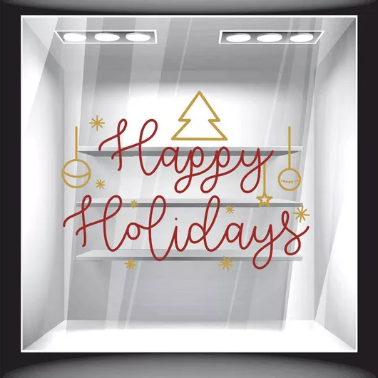 Χριστουγεννιάτικο Αυτοκόλλητο Happy Holidays 125cm X 95cm