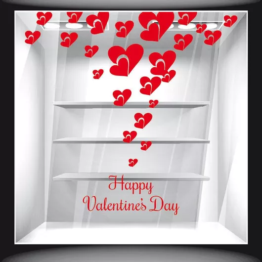 Orafol Αυτοκόλλητο Βιτρίνας Αγίου Βαλεντίνου Μπλε VAL 10084-251 1τμχ