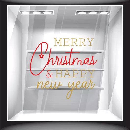 Χριστουγεννιάτικο Αυτοκόλλητο Merry Christmas 21 80cm X 70cm