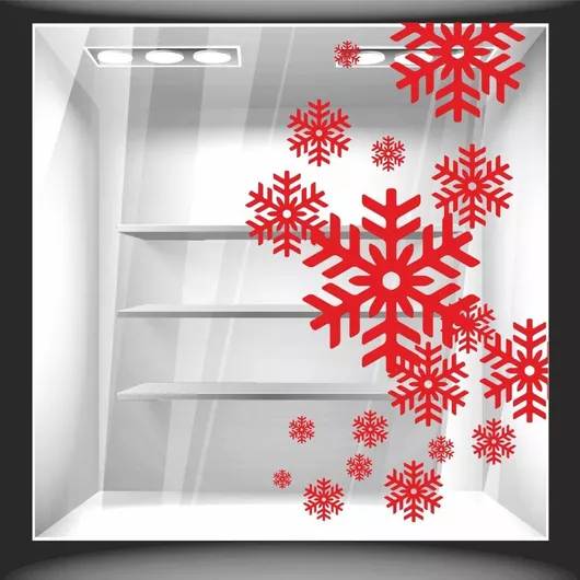 Χριστουγεννιάτικο Αυτοκόλλητο Χιονονιφάδες 90cm X 140cm