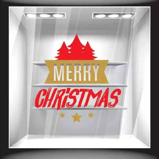 Χριστουγεννιάτικο Αυτοκόλλητο Merry Christmas 19 80cm X 80cm