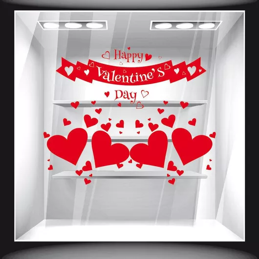 Orafol Αυτοκόλλητο Βιτρίνας Αγίου Βαλεντίνου Πράσινο VAL 10085-245 1τμχ