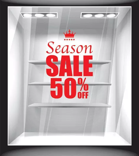 Αυτοκόλλητο Εκπτώσεων Season Sale 80cm X 120cm