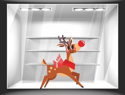 Χριστουγεννιάτικο Αυτοκόλλητο Ελαφάκι 50cm X 60cm