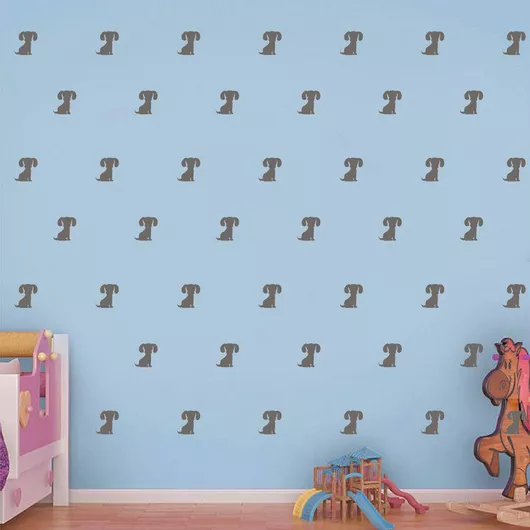 Mini Set Αυτοκόλλητα Τοίχου Σκυλάκια Πράσινο