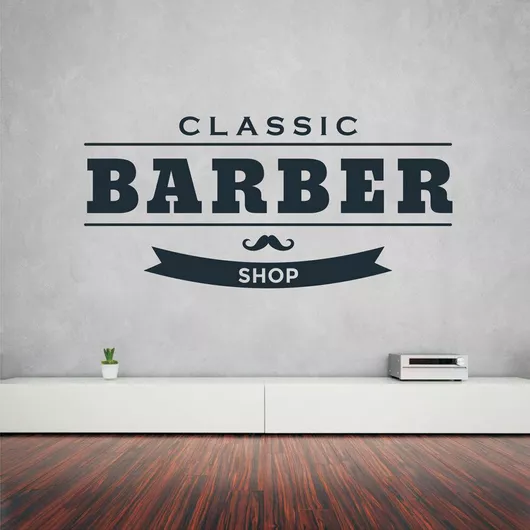 Αυτοκόλλητο Τοίχου Classic Barber Shop 90cm X 42cm
