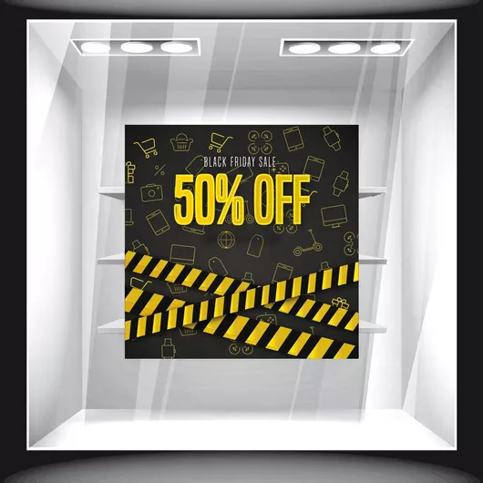 Αυτοκόλλητο Εκπτώσεων - Black Friday 71 - 120cm X 120cm - 120cm X 120cm