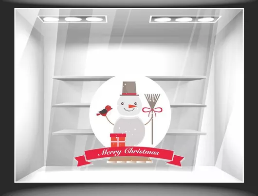 Χριστουγεννιάτικο Αυτοκόλλητο Χιονάνθρωπος 100cm X 85cm