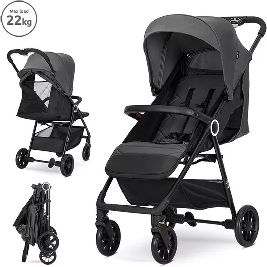 Lorelli Noir Καρότσι Μωρού Μωρού Kατάλληλο για Nεογέννητο Γκρι