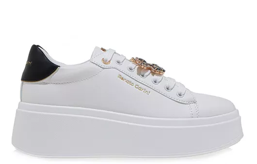 Renato Garini Γυναικεία Sneakers Λευκο Μαυρο Χρυσο