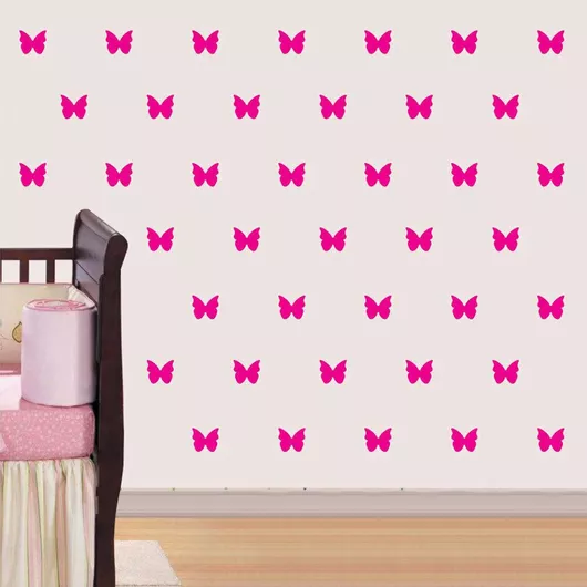 Mini Set Αυτοκόλλητα Τοίχου Πεταλούδες Μπλε Σκούρο