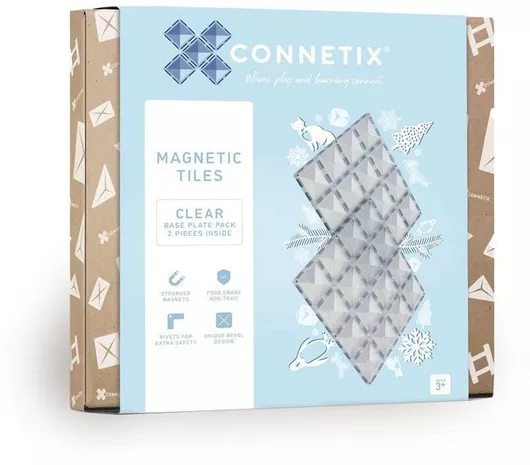 Connetix Βάση για Τουβλάκια Clear για 3+ Ετών 2τμχ