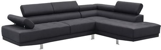 Γωνιακός Καναπές Sector με Αριστερή Γωνία 265x191cm Μαύρο