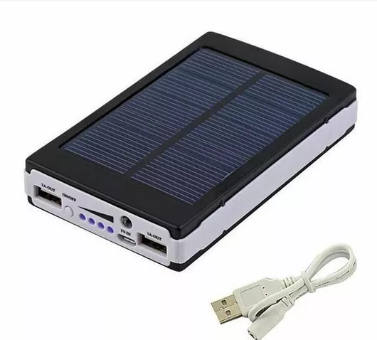 Power Bank ES30000 Ηλιακό 30000mAh με 2 Θύρες USB-A Μαύρο