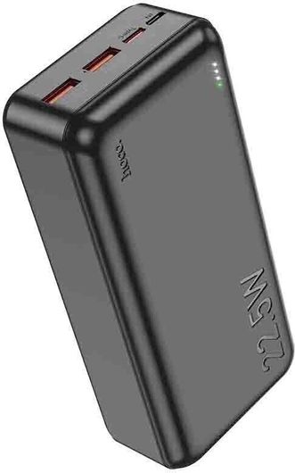 Hoco J101B Astute Power Bank 30000mAh 20W με 2 Θύρες USB-A & Θύρα USB-C Power Delivery Μαύρο