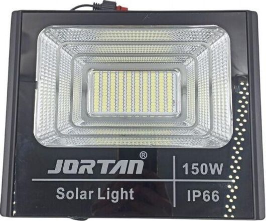 Προβολέας Στεγανός Ηλιακός IP66 150W με Τηλεχειριστήριο & Ψυχρό Λευκό Φως Μαύρο JT-BJ150W-TZ