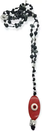 Ananna Creations Eye με Αιματίτη Ροζάριο με Κορδόνι Μαύρο/Κόκκινο