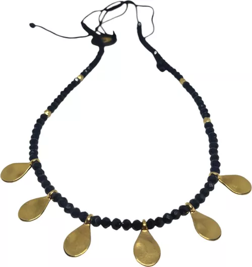 Ananna Creations Golden Tears Choker με Κορδόνι Μαύρο
