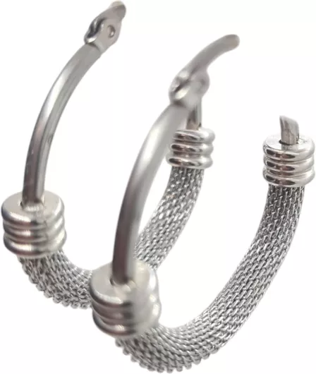 Ananna Creations Little Hoop Κρίκοι από Ανοξείδωτο Ατσάλι Ασημί