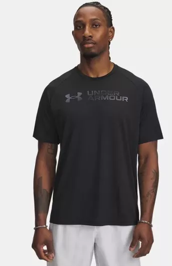 Under Armour Tech Reflective Κοντομάνικη Loose Fit Μαύρο